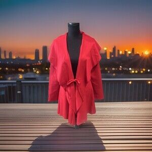 Luii Jacket Women’s Ruffle Shawl Collar Sz M Jacket Coat Peplum Style Elegant